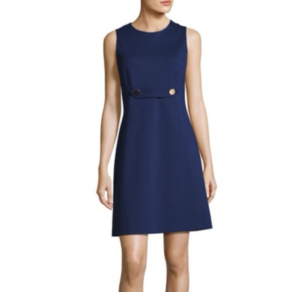 Tory Burch Women Brynn Navy Sleeveless Ponte Dress Size XL